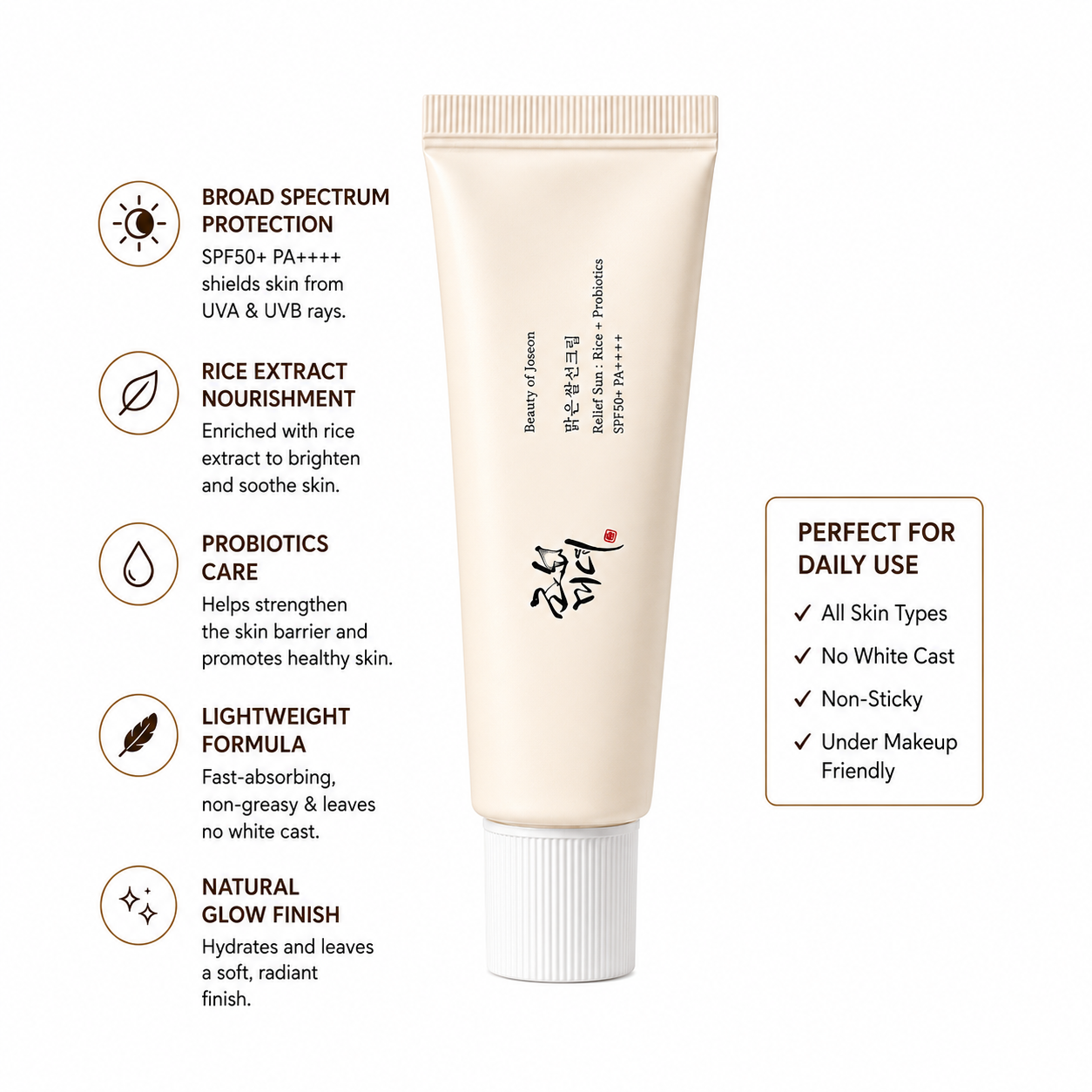 Beauty of Joseon Relief Sun: Rice + Probiotics SPF50+ PA++++ (50ml)