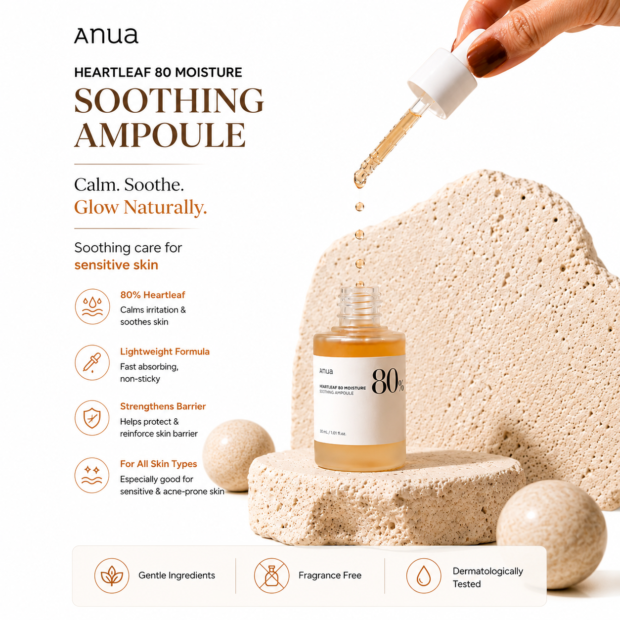 Anua Heartleaf 80 Moisture Soothing Ampoule (30ml)