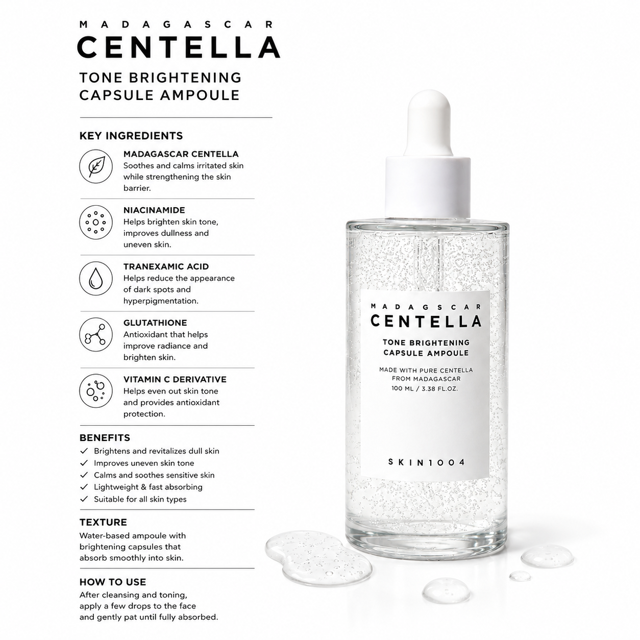 SKIN1004 Madagascar Centella Tone Brightening Capsule Ampoule (100ml)